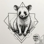 Possum, concept art for tattoo, dotwork tatto… – tattoo sketch (№1751227423_0, 29.06.2025 20:03) — tattoovalue.net