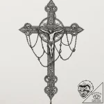 Rosary, ink illustration for tattoo, studio l… – tattoo sketch (№1751227608_0, 29.06.2025 20:06) — tattoovalue.net