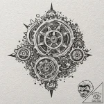 Gears, tattoo sketch design, clean lines, cri… – tattoo sketch (№1751228118_0, 29.06.2025 20:15) — tattoovalue.net