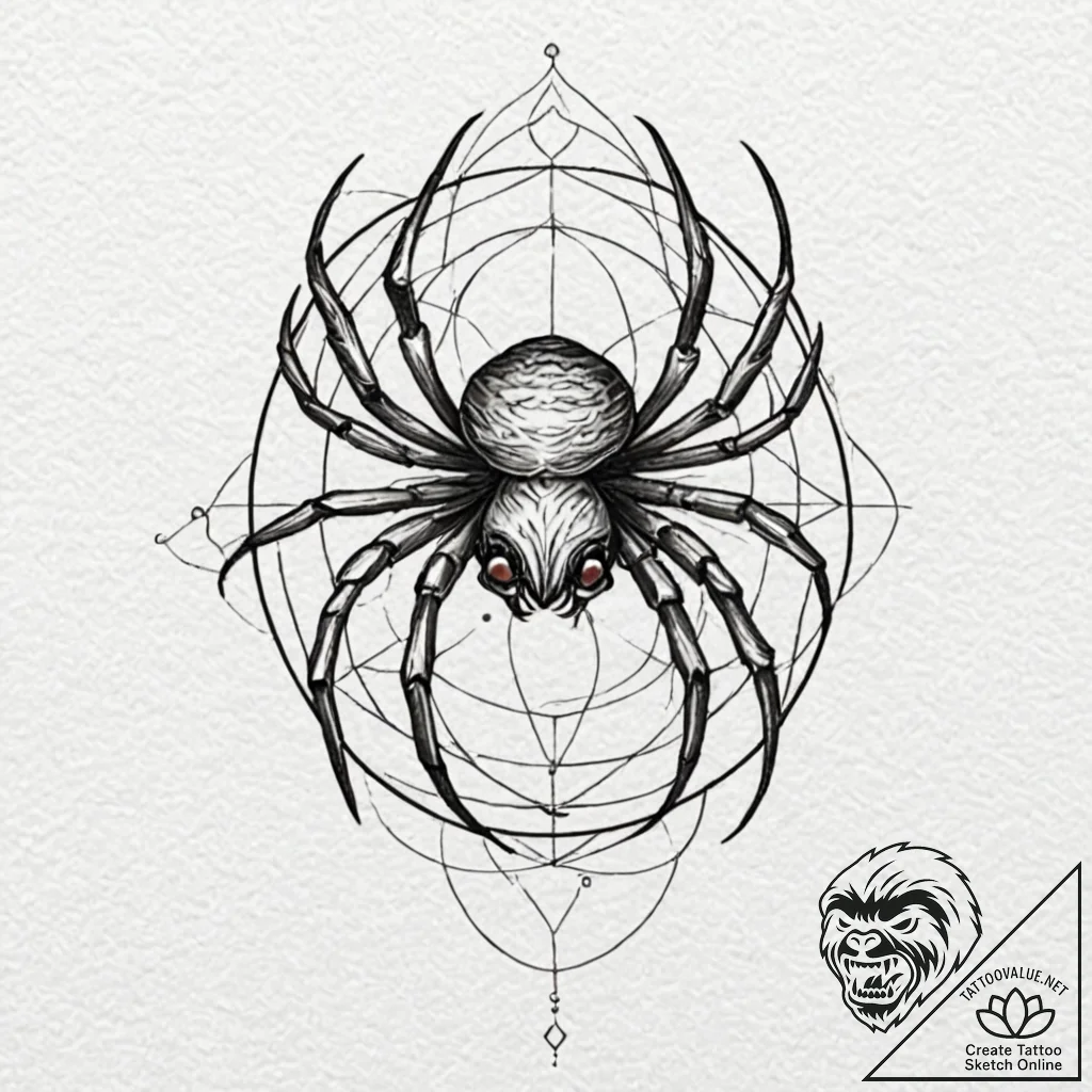 A peacock spider showing its colors, tattoo l... - tattoo sketch (№1751228903_0, 29.06.2025 20:28) — tattoovalue.net