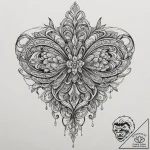 Bow, artistic tattoo sketch, rough sketchy li… – tattoo sketch (№1751229334_0, 29.06.2025 20:35) — tattoovalue.net