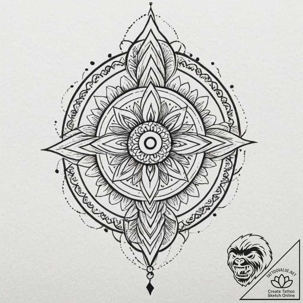 A neo-traditional design of a crysknife, orna... - tattoo sketch (№1751229738_0, 29.06.2025 20:42) — tattoovalue.net