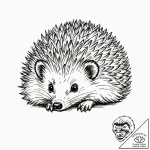 Hedgehog, concept art for tattoo, unique desi… – tattoo sketch (№1751229954_0, 29.06.2025 20:45) — tattoovalue.net