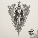 A sketch of the black knight from monty pytho… – tattoo sketch (№1751230284_0, 29.06.2025 20:51) — tattoovalue.net
