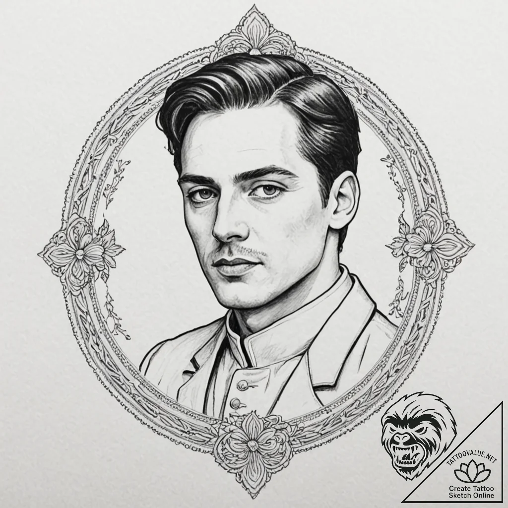A sketch of the "hot priest" from fleabag,, t... - tattoo sketch (№1751230580_0, 29.06.2025 20:56) — tattoovalue.net
