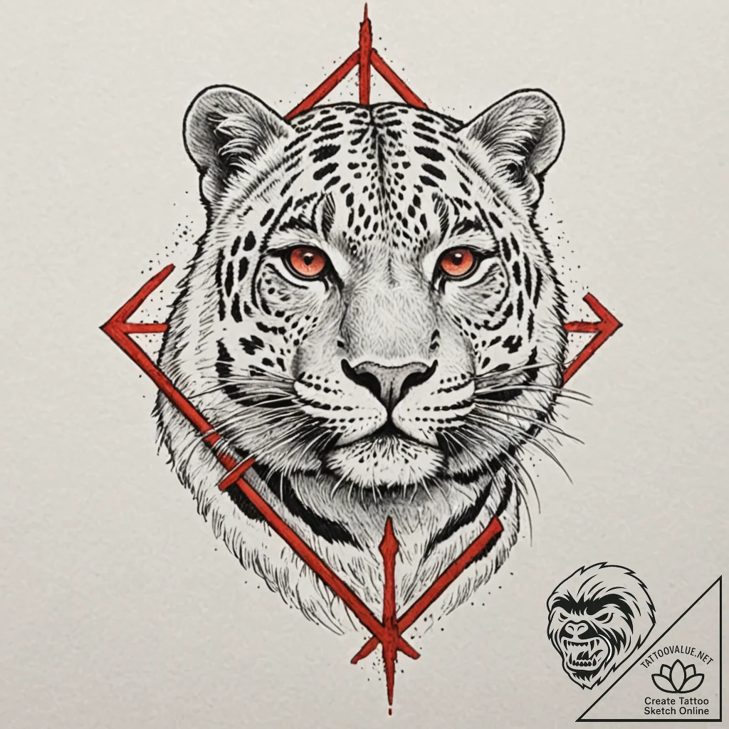 Leopard, tattoo flash sheet design, black and... - tattoo sketch (№1751230686_0, 29.06.2025 20:58) — tattoovalue.net
