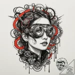 Steampunk goggles, tattoo drawing outline, cl… – tattoo sketch (№1751230808_0, 29.06.2025 21:00) — tattoovalue.net