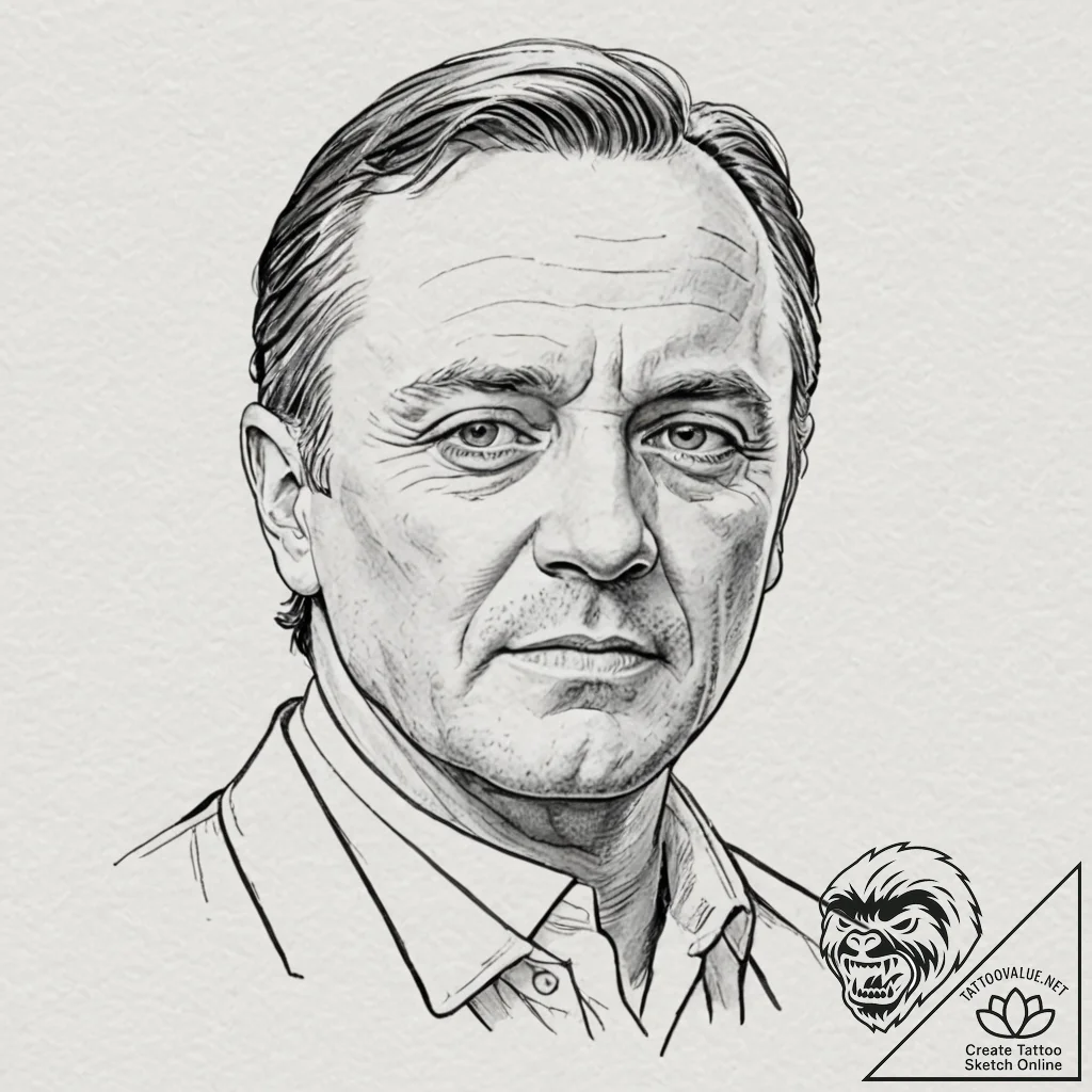 A graphic novel portrait of hannibal lecter,... - tattoo sketch (№1751230913_0, 29.06.2025 21:01) — tattoovalue.net