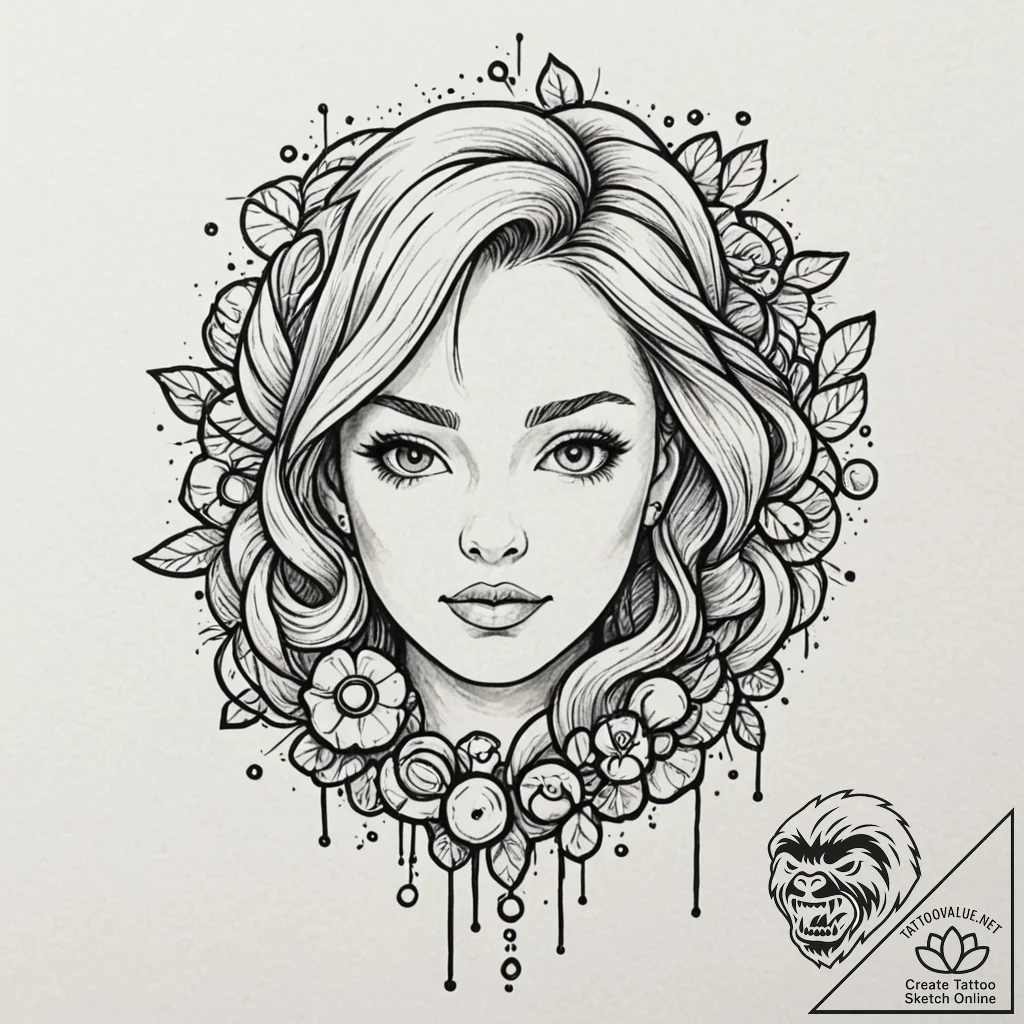 Beads, tattoo flash sheet design, black and w... - tattoo sketch (№1751231029_0, 29.06.2025 21:03) — tattoovalue.net