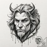 A sketch of the beast from beauty and the bea… – tattoo sketch (№1751231782_0, 29.06.2025 21:16) — tattoovalue.net