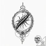 Centipede, tattoo sketch design, on white pap… – tattoo sketch (№1751232121_0, 29.06.2025 21:22) — tattoovalue.net