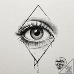 Eye mountain, tattoo drawing outline, black a… – tattoo sketch (№1751232350_0, 29.06.2025 21:25) — tattoovalue.net