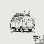 A minimalist tattoo of the catbus from my nei… – tattoo sketch (№1751233263_0, 29.06.2025 21:41) — tattoovalue.net