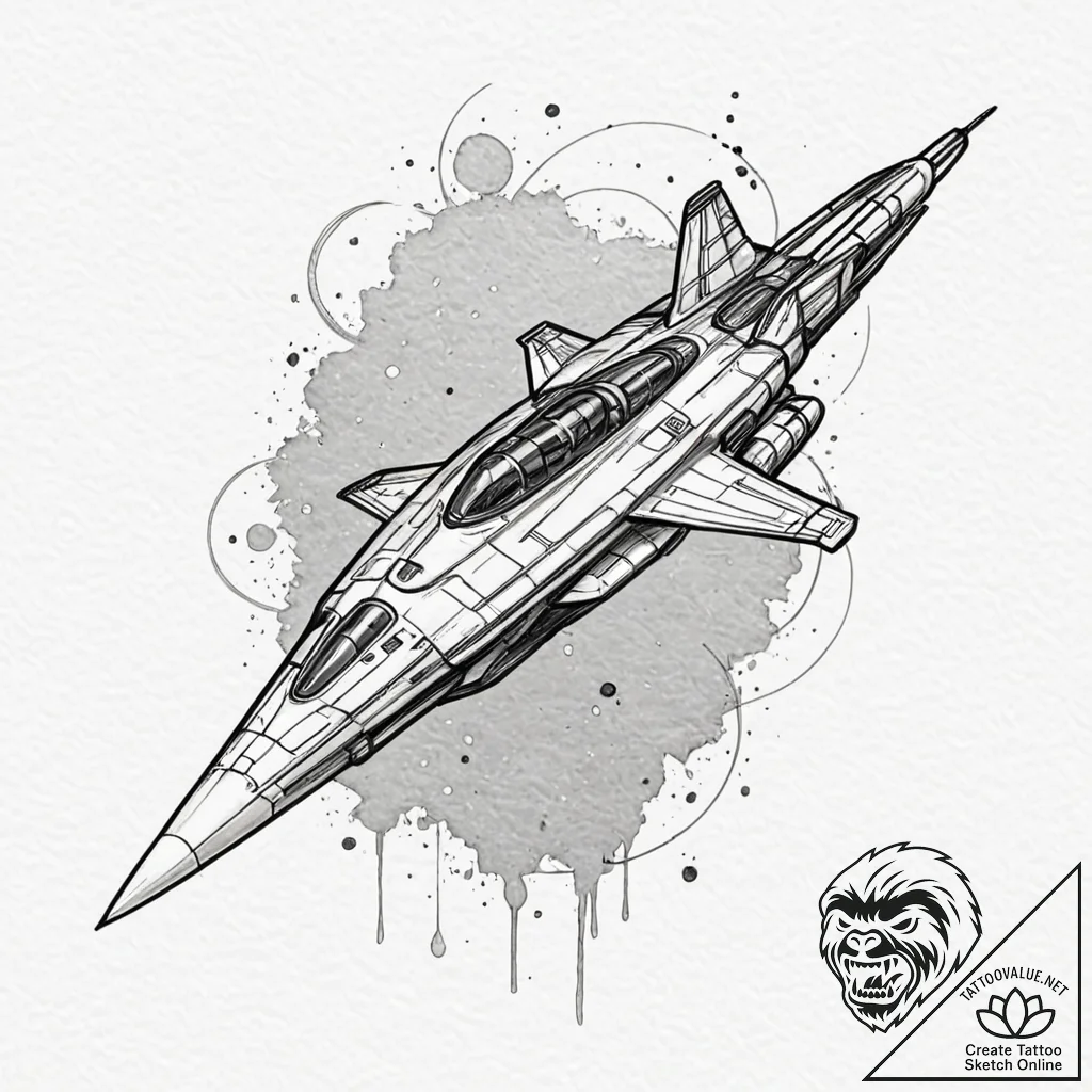 A linework tattoo of the normandy sr-2 ship f... - tattoo sketch (№1751233717_0, 29.06.2025 21:48) — tattoovalue.net