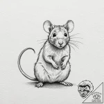 Rat, artistic tattoo sketch, black and grey t… – tattoo sketch (№1751234030_0, 29.06.2025 21:53) — tattoovalue.net