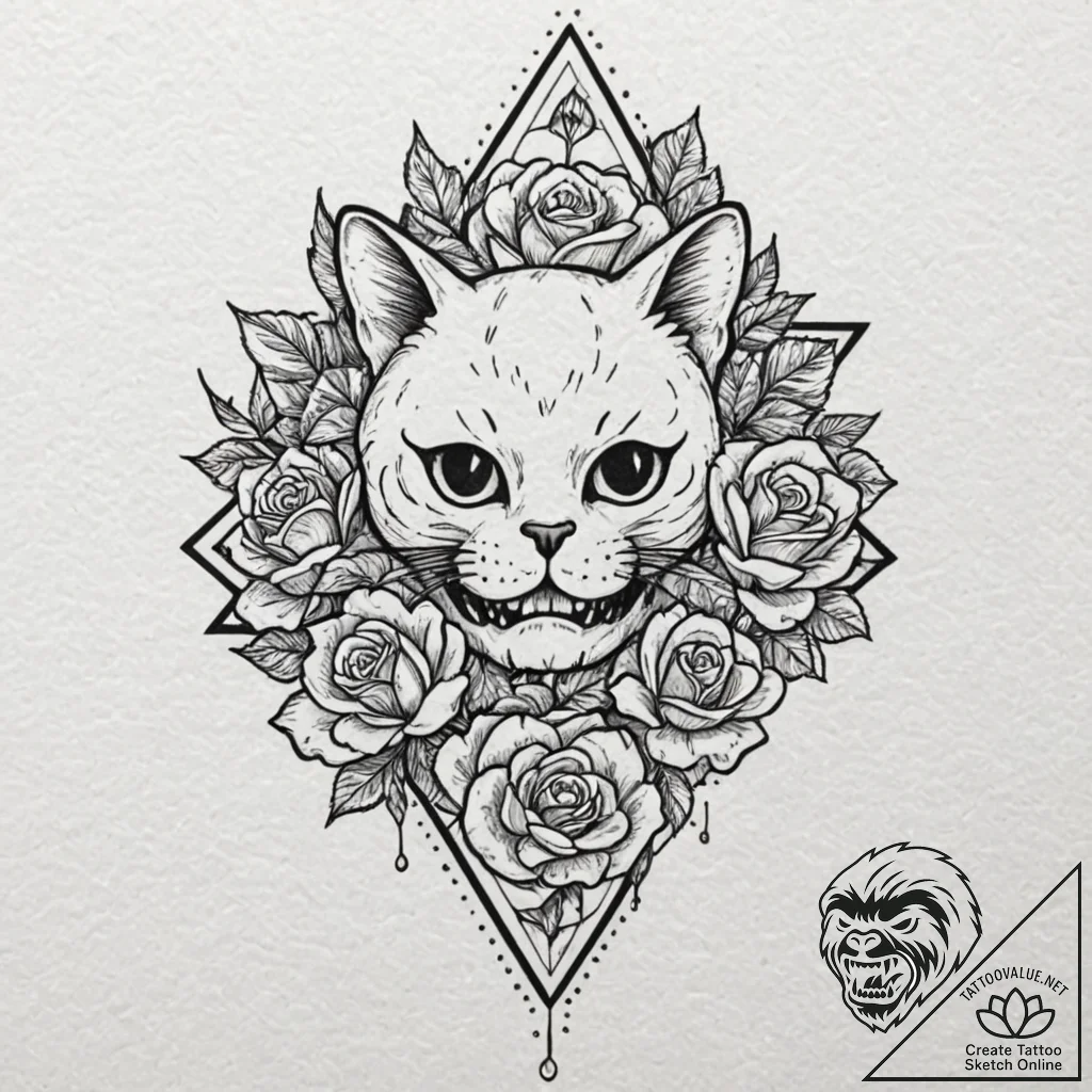 Cat's paws, tattoo sketch design, chicano tat... - tattoo sketch (№1751234487_0, 29.06.2025 22:01) — tattoovalue.net