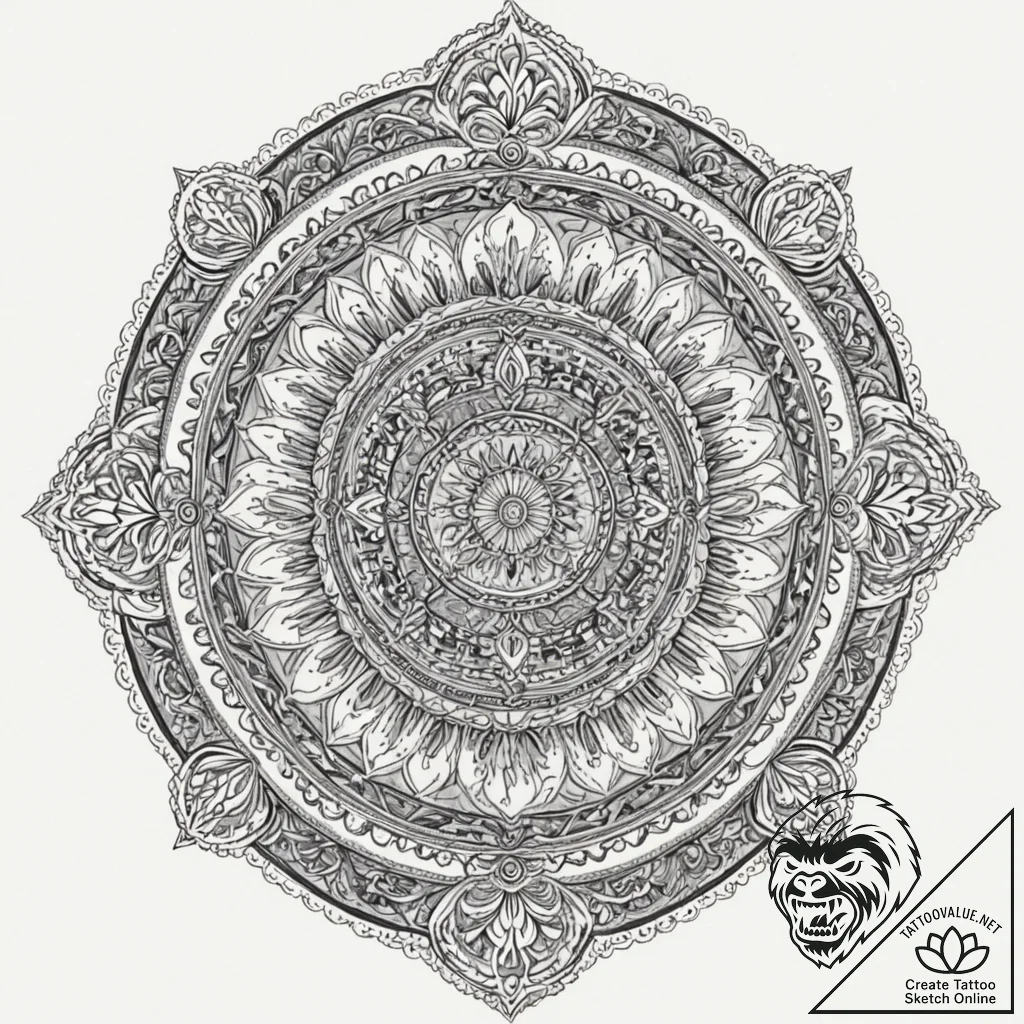 Isis, concept art for tattoo, black outline o... - tattoo sketch (№1751234719_0, 29.06.2025 22:05) — tattoovalue.net