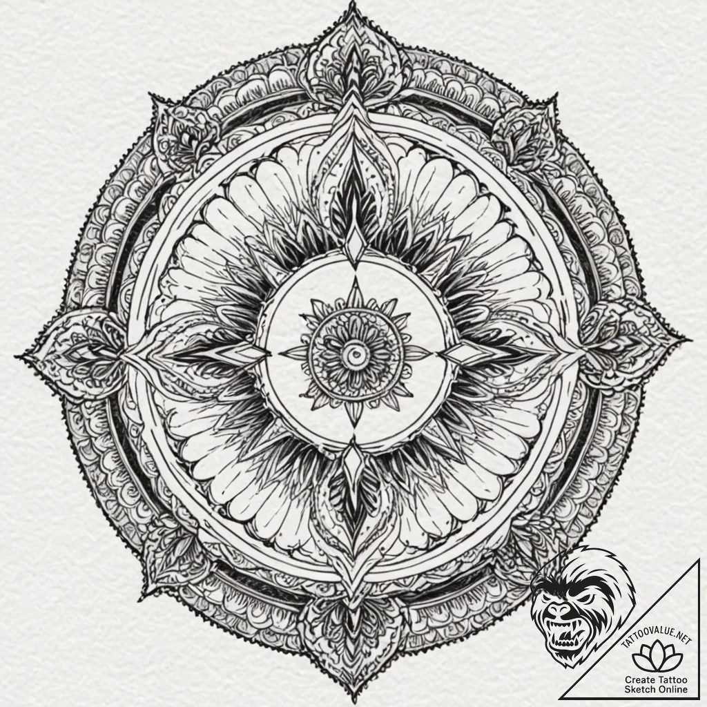 A dotwork mandala of the bene gesserit "fear... - tattoo sketch (№1751235252_0, 29.06.2025 22:14) — tattoovalue.net