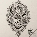 A minimalist tattoo of the “one way out!” cha… – tattoo sketch (№1751235887_0, 29.06.2025 22:24) — tattoovalue.net