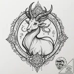 Capricorn, tattoo drawing outline, moderately… – tattoo sketch (№1751236191_0, 29.06.2025 22:29) — tattoovalue.net