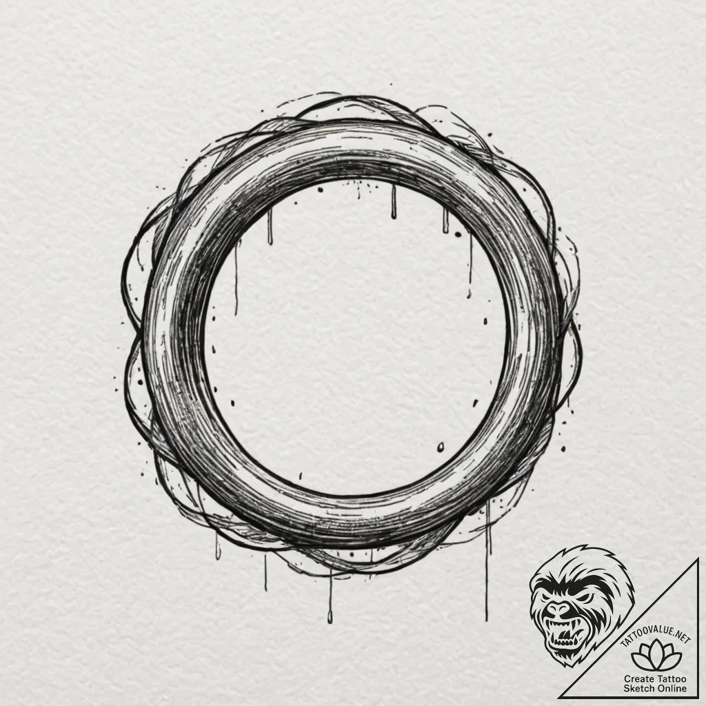 The "one ring" inscription from lord of the r... - tattoo sketch (№1751236294_0, 29.06.2025 22:31) — tattoovalue.net