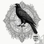 Huginn and muninn (odin’s ravens), tattoo lin… – tattoo sketch (№1751236399_0, 29.06.2025 22:33) — tattoovalue.net