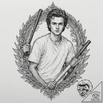 A graphic novel style portrait of steve harri… – tattoo sketch (№1751236767_0, 29.06.2025 22:39) — tattoovalue.net