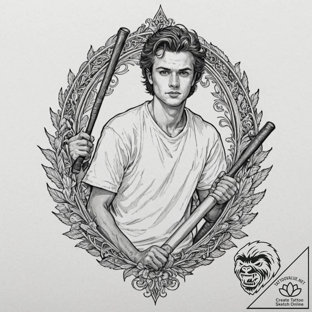 A graphic novel style portrait of steve harri... - tattoo sketch (№1751236767_0, 29.06.2025 22:39) — tattoovalue.net