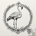 Flamingo, tattoo drawing outline, old school… – tattoo sketch (№1751237855_0, 29.06.2025 22:57) — tattoovalue.net