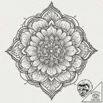 Mandala, tattoo line art, soft whip shading,… – tattoo sketch (№1751238294_0, 29.06.2025 23:04) — tattoovalue.net
