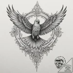 A linework tattoo of the atreides hawk symbol… – tattoo sketch (№1751238479_0, 29.06.2025 23:07) — tattoovalue.net