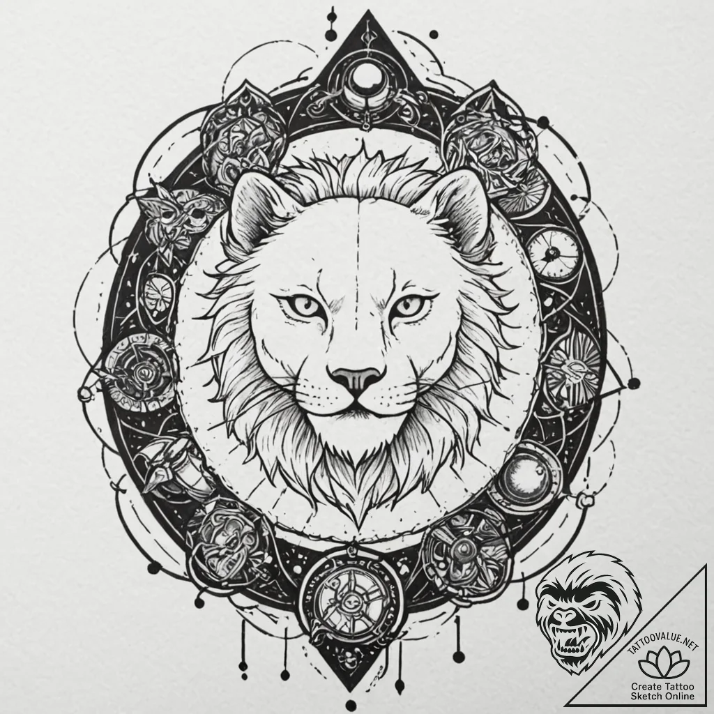 A neo-traditional tattoo of a character and t... - tattoo sketch (№1751239423_0, 29.06.2025 23:23) — tattoovalue.net
