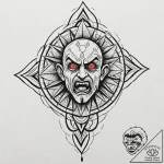 A minimalist tattoo of the pazuzu demon statu… – tattoo sketch (№1751239650_0, 29.06.2025 23:27) — tattoovalue.net