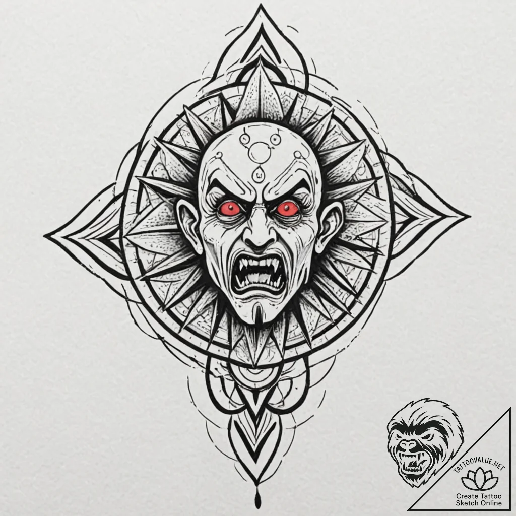 A minimalist tattoo of the pazuzu demon statu... - tattoo sketch (№1751239650_0, 29.06.2025 23:27) — tattoovalue.net