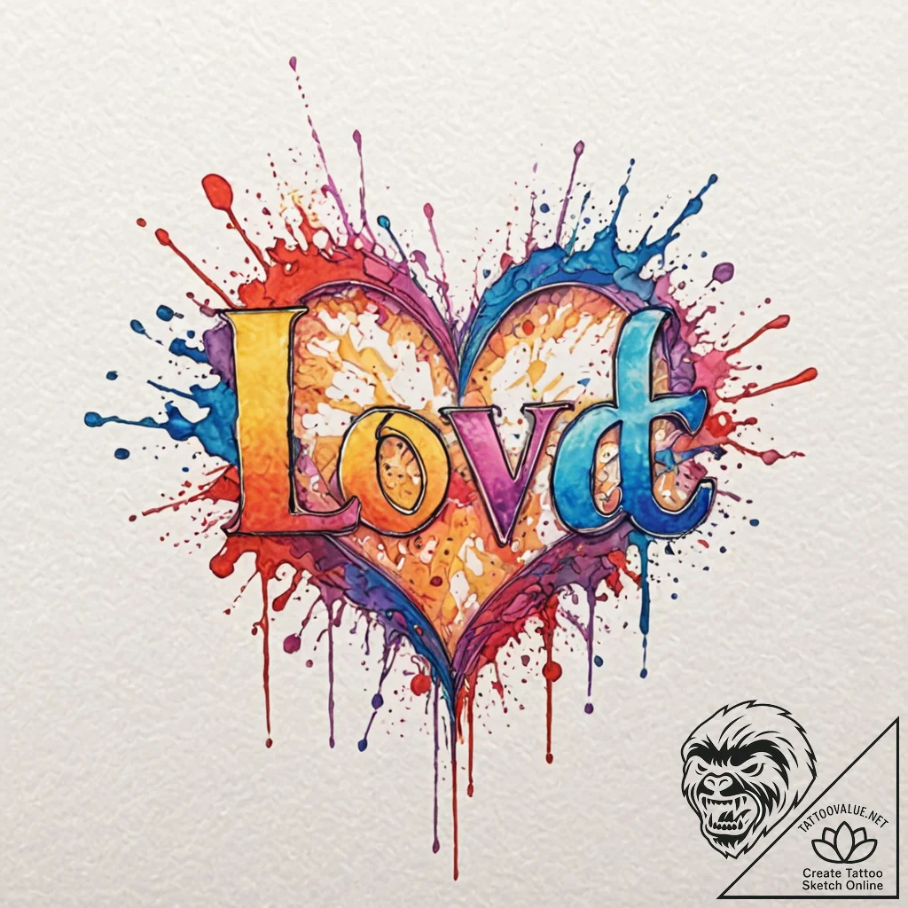 Audio waveform of a specific word (e.g., "lov... - tattoo sketch (№1751239768_0, 29.06.2025 23:29) — tattoovalue.net