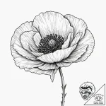 Poppy, concept art for tattoo, minimalist app… – tattoo sketch (№1751240408_0, 29.06.2025 23:40) — tattoovalue.net