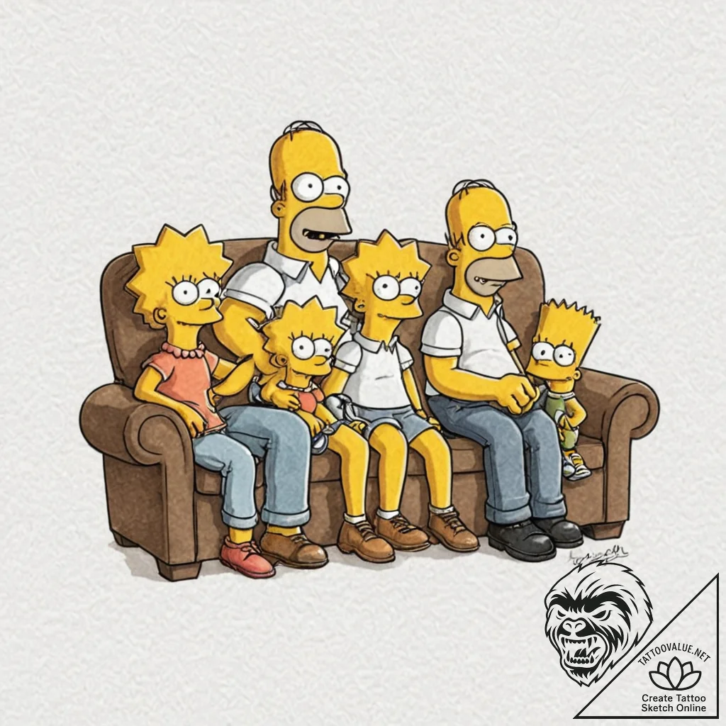 A watercolor sketch of the main characters fr... - tattoo sketch (№1751242420_0, 30.06.2025 00:13) — tattoovalue.net