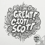 A chicano lettering tattoo of “great scott!”…. – tattoo sketch (№1751243038_0, 30.06.2025 00:23) — tattoovalue.net