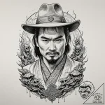A neo-traditional portrait of lo pan, the anc… – tattoo sketch (№1751243670_0, 30.06.2025 00:34) — tattoovalue.net