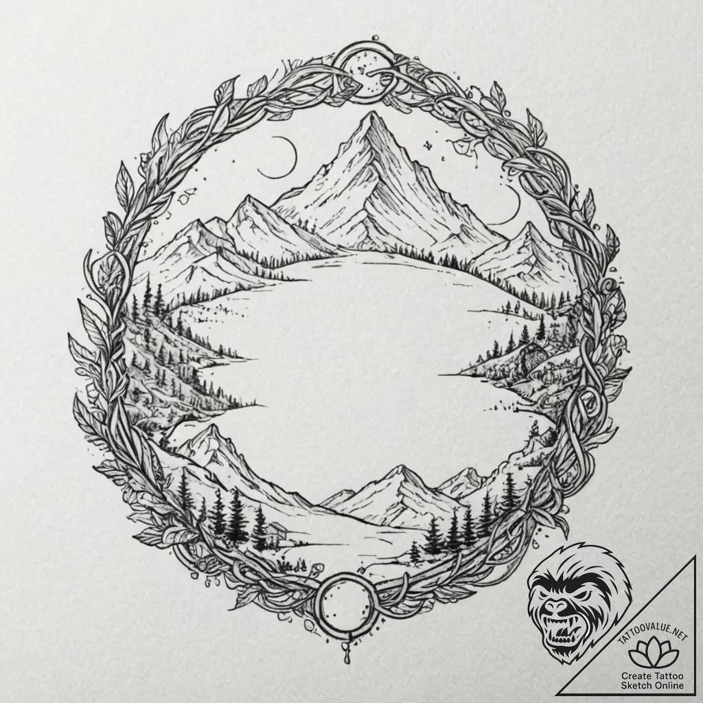 властелин колец (the lord of the rings) & хоб... - tattoo sketch (№1751243999_0, 30.06.2025 00:39) — tattoovalue.net
