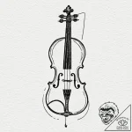Violin, tattoo sketch design, stylized interp… – tattoo sketch (№1751244183_0, 30.06.2025 00:43) — tattoovalue.net