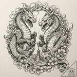 Chess piece (e.g., a knight defeating a pawn)… – tattoo sketch (№1751244292_0, 30.06.2025 00:44) — tattoovalue.net