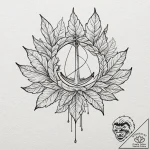 A pattern of falling autumn leaves, tattoo dr… – tattoo sketch (№1751244757_0, 30.06.2025 00:52) — tattoovalue.net
