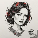 A sketch of daria, with her classic deadpan e… – tattoo sketch (№1751244989_0, 30.06.2025 00:56) — tattoovalue.net