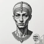 A dotwork tattoo of the mummy (imhotep), wrap… – tattoo sketch (№1751246472_0, 30.06.2025 01:21) — tattoovalue.net