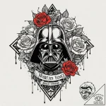 Chicano style tattoo sketch of darth vader’s… – tattoo sketch (№1751246580_0, 30.06.2025 01:23) — tattoovalue.net