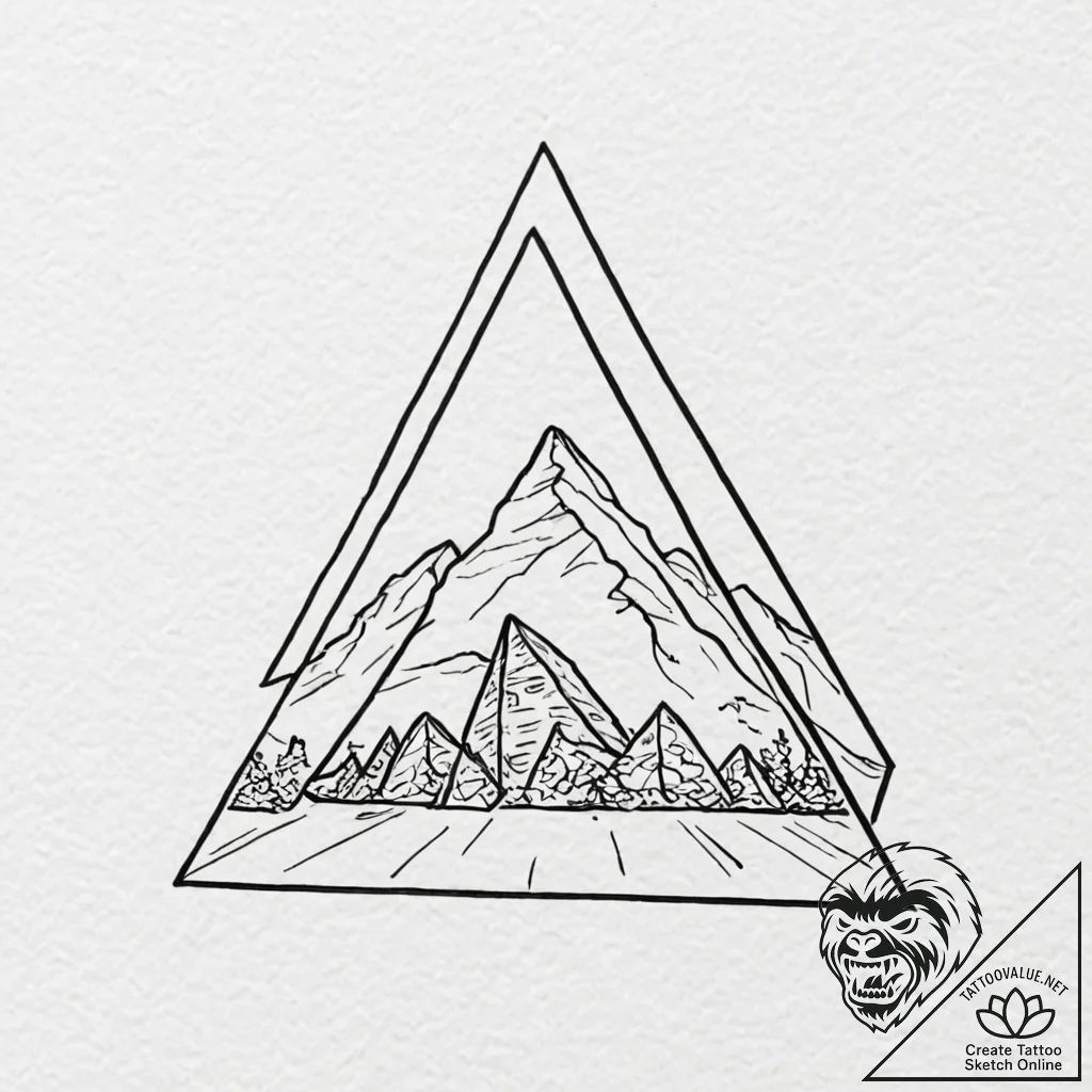 Linework tattoo of the tyrell corporation's p... - tattoo sketch (№1751246923_0, 30.06.2025 01:28) — tattoovalue.net