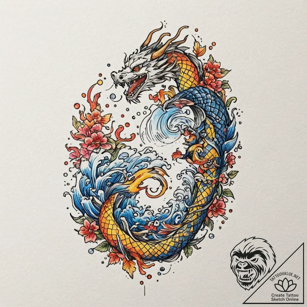 A watercolor tattoo of the dude's rug, "it re... - tattoo sketch (№1751248023_0, 30.06.2025 01:47) — tattoovalue.net