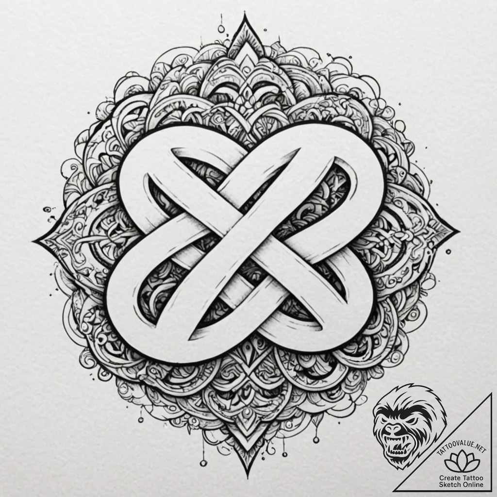 Infinity, artistic tattoo sketch, highly deta... - tattoo sketch (№1751248312_0, 30.06.2025 01:51) — tattoovalue.net