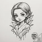 A sketch of claudia, the child vampire, a mix… – tattoo sketch (№1751248497_0, 30.06.2025 01:54) — tattoovalue.net